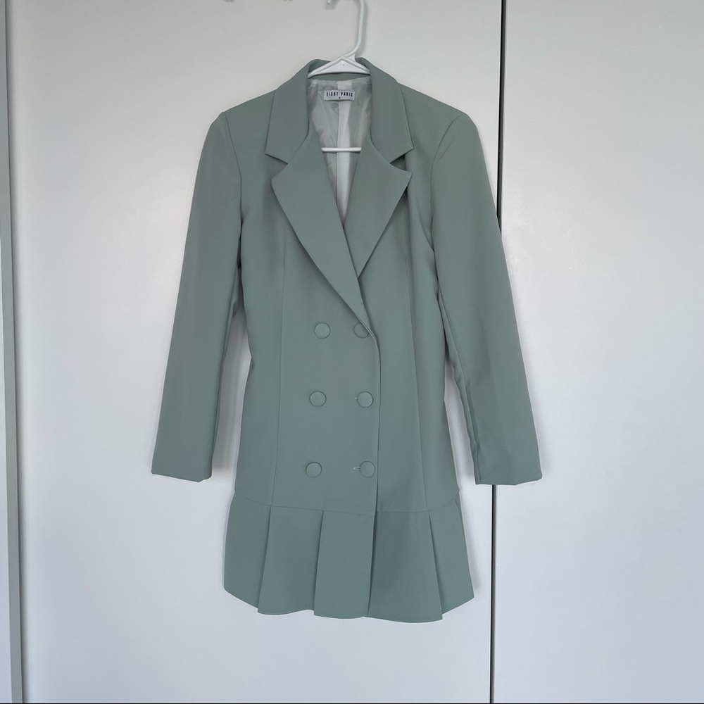 Pastel mint green blazer dress